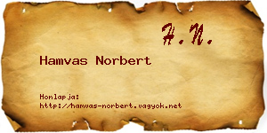 Hamvas Norbert névjegykártya